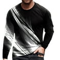 thumbnail image 6 of Jackets for Men,Long Sleeve Shirts for Men Line Printed Casual Round Neck Pullover Shirt Black S, 6 of 6
