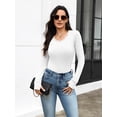 thumbnail image 4 of Ekouaer Womens Long Sleeve Shirt Thermal Top Soft Lightweight Base Layer Shirt with Lace Trim Warm Scoop Neck Underwear for Winter, 4 of 8