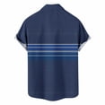 thumbnail image 5 of Telankuip Mens Hawaiian Style Print Shirts Summer Lapel Button down Short Sleeve Casual Style Shirt Loose Lightweight Breathable Beach Vacation and Daily Wear 8-Dark Blue XL, 5 of 5