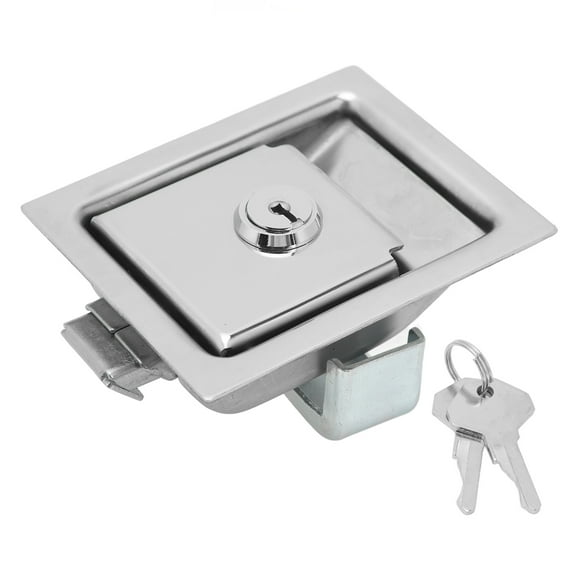 Poignée De Loquet à Clé De Porte En Acier Inoxydable, Serrure De Panneau Intégrée, Poignée De Loquet à Clé De Porte à Palette Rectangulaire En Acier Inoxydable, Serrure De Boîte à Outils De Camion