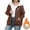 Brown, variant on Jackets for Women Lightweight Fleece Jacket Full Zip Polar Soft Warm Winter Coat Antistatic Outwear with Zipper Pockets Black,L