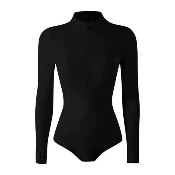 FVDPWYE Long Sleeve Swimsuit for Women Soft Swimwear for Wakeboarding Beach Swimming M