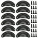 thumbnail image 1 of Paquete de 12 tiradores para tazas de gabinete, tiradores para cajones, tiradores para gabinetes antiguos, para decoración de muebles de cocina, con tornillos (negro), 1 of 5