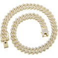 thumbnail image 3 of Cadena de eslabones cubanos para hombres y mujeres con hielo en plata/oro/oro rosa Collar cubano de Miami Cadena de diamantes brillantes Joyería de hip hop con caja de regalo, 3 of 5