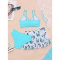 thumbnail image 4 of CHICTRY Ensemble Bikini 3 Pcs pour Filles avec Jupe de Plage Surf Bleu Lac 15 Ans, 4 of 5