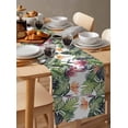 thumbnail image 2 of Table Runner Dresser Scarf 13 x 48 Inch Summer Tropical Green Palm Trees White Texture Table Runners Non-Slip Heat Kitchen Dining Table Decor for Indoor Outdoor Home Party Decoration, 2 of 7
