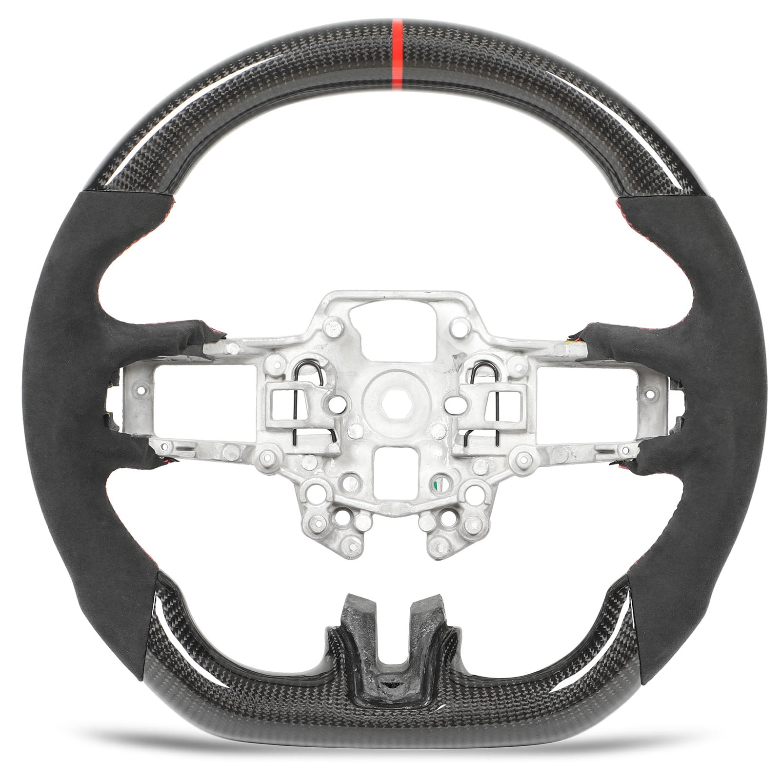 Jeu De Boutons De Klaxon Volant Fibre De Carbone & Acrylique Pour Nardi Sparco Momo 6 Boulons - Simple Ou Double
