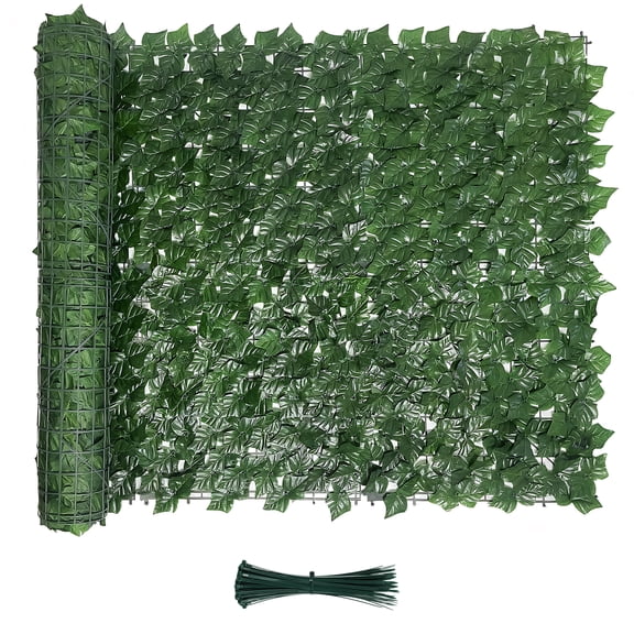 Jane Stone Ivy Privacy Fence Screen, 39.4" x118" Anti-Ultraviolet Artificial Hedge Grass Wall, Used for Indoor and Outdoor Green Background, Garden Greening Decoration