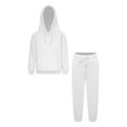 thumbnail image 2 of Eandarui Kids Boys Girls 2 Pieces Sport Tracksuit Pullover Hoodies Long Sleeve Sweatsuit Hoodie White 150, 2 of 9