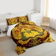 thumbnail image 3 of Homewish Vintage Tribal Damask Bedding Comforter Set for Female, Hippie Flower Floral Twin Comforter Sets, Gold Bohemian Mandala Reversible Bedding Set, Microfiber Bedroom Decor, 2-Piece, 3 of 8