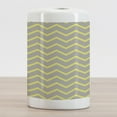 thumbnail image 2 of Grey and Yellow Ceramic Toothbrush Holder, Modern Geometrical Triangles Zig Zags Wavy Modern Image Print, Decorative Versatile Countertop for Bathroom, 4.5" X 2.7", Pale Grey and Mustard, by Ambesonne, 2 of 4