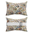thumbnail image 2 of Pack of 2 Outdoor Lumbar Pillow Covers 12x20 Inch, Paisley Flower Waterproof Throw Pillow Covers Set, Spring Watercolor Vintage Floral Leaf Plant Decorative Cushion Cases for Patio Porch Car, 2 of 7