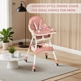 thumbnail image 3 of Portable Baby High Chair with Lockable Wheels, Multi-Use Toddler Feeding Chair with Toy Storage Basket, Blue, 3 of 6