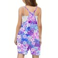thumbnail image 3 of Odeerbi 5-14 Años Niñas Traje de Verano Lindo Estampado Floral Camisola Romper Casual Transpirable Cómodo Combinados Pantalones Cortos Con Bolsillos, 3 of 4