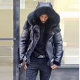 thumbnail image 1 of Chaqueta de cuero para hombre, popular chaqueta de cuero con cremallera y cuello de piel sintética, 1 of 4