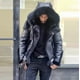 thumbnail image 1 of Chaqueta de cuero para hombre, popular chaqueta de cuero con cremallera y cuello de piel sintética, 1 of 4