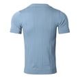 thumbnail image 6 of JTieacloth Mens Collar Shirt Men's Summer Fashion Casual Short Sleeved Tops Solid Color Cardigan Tight Shirt Men's Clothing Blue XXL, 6 of 7
