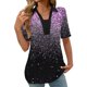 thumbnail image 3 of Tops Cortos para las Mujeres Blusas Impresas Manga Corta Turndown Collar Camiseta, Tops de Blusa para las Mujeres Casual, 3 of 4