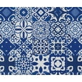 thumbnail image 2 of Tissu Taffetas Imperméable d'Extérieur par 3 Yard - Soimoi Imprimé Patchwork Bleu / Résistant aux UV / Idéal pour Housses de Coussins, Imperméables, Rideaux de Douche et Plus / Largeur 56 Pouces, 2 of 7