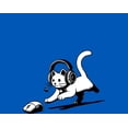 thumbnail image 2 of Gaming Cat Chasing Computer Mouse Adult Royal Blue Crew Neck Short Sleeve Tee-Large, 2 of 4