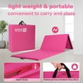 thumbnail image 4 of Gymnastics Mat 10'x4'x2" Foldable Tumbling Mats with Carrying Handles Four Fold Thick Exercise Mat for Home Aerobics Stretching Yoga, Rose Pink, 4 of 8