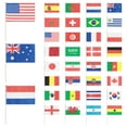 thumbnail image 1 of EeaseMX 32 banderas nacionales pequeñas de mano con palo, banderas internacionales de países del mundo, banderines para decoración de bares y fiestas., 1 of 8