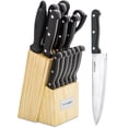 thumbnail image 2 of Stainless Steel Kitchen Knife Block Set Block 14 Piece For Home Cooking Culinary School Commercial Kitchen Peeler Knives Shears Holder, 2 of 5