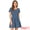 Blue-Floral, variant on DARING DIVA Square Neck Short Sleeve Print A-Line Dress S Red-Heart
