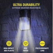 Hyper Tough Direct Wire Pack Light with Clear Lens Cover, Dusk to Dawn, Black, 2000 Lumens, 120V