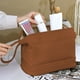 thumbnail image 5 of Neceser grande impermeable de doble capa, organizador de viaje con compartimentos con cremallera para artículos de tocador y maquillaje, ideal como estuche portátil Aestivo | Marrón | AESTIVO, 5 of 6