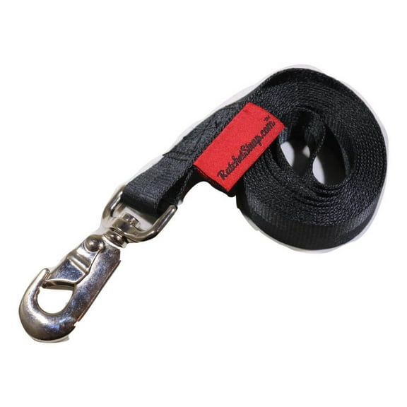 1" x 5.5 ft. Soft Black Pet Leash with Snap Hook | PL105SNBK