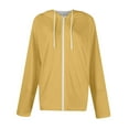 thumbnail image 5 of Pyhlmscde Jackets for Women Fall Lightweight Sweatshirt Print Long Sleeve Shirts Drawstring Full Zip Hoodies, Hooded Cardigan, Lightweight Cardigans for Women, Womens Cardigan Yellow L, 5 of 6