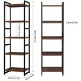 Homfa Tall Narrow Bookcase, Wood Iron Etagere Bookshelf, 59.1'' H 5