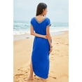 thumbnail image 3 of YOGAFOX Women's 2025 Summer Casual V Neck Split Beach Vacation Loose Maxi Dresses(RoyalBlue,M), 3 of 7