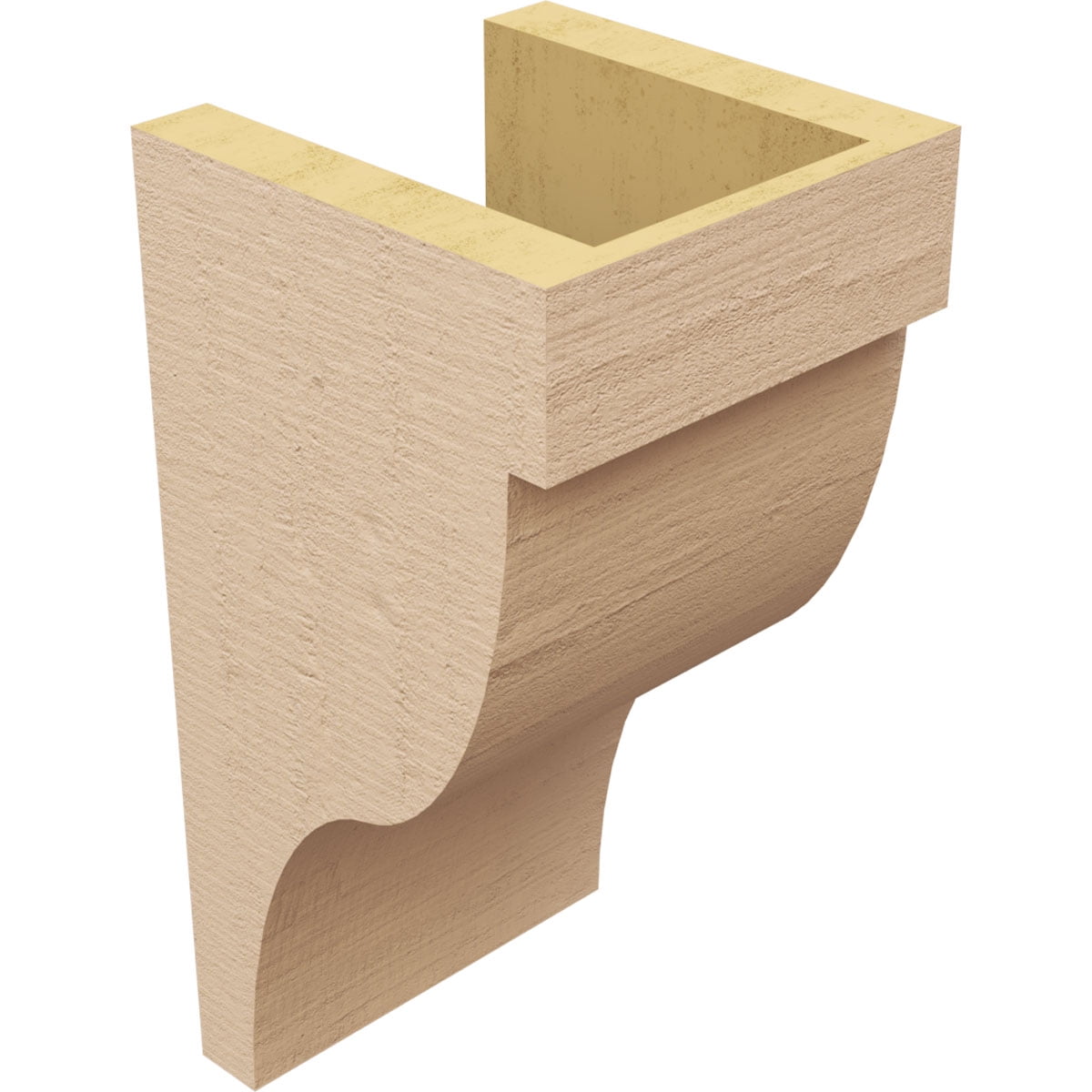 6"W x 6"D x 12"H Wide Garner Rough Cedar Woodgrain TimberThane Corbel, Primed Tan