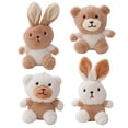 thumbnail image 2 of 4 Pieces Cartoon Plush Pendant Cute Milk Tea Rabbit Milk Tea Bear Key Chain Pendant for Backpack Schoolbag Key Handbag 12CM, 2 of 21