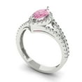 thumbnail image 2 of Halo Engagement Ring for Women - 1.2ct Simulated Pink Diamond in 18K White Gold Promise Ring, 2 of 6