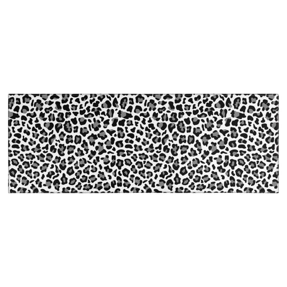 Black Leopard Print Kitchen Rug Mat,Kitchen Runner Rugs Non Skid Washable,Decorative Kitchen Floor Mats for Kitchen,Sink,Laundry,17"X47"