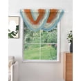 thumbnail image 2 of Waterfall Valances for Windows, Orange Coastal Kitchen Sheer Valance Curtains, Summer Beach Seaside Ocean Nautical Rod Pocket Elegant Swag Valances for Living Room Bedroom, 47.2"x38.5", 3 Panel, 2 of 8