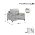 thumbnail image 4 of OakvillePark Whitby Leather Upholstered Living Room Chair, Silver Gray, 4 of 5