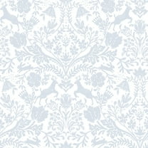 Chesapeake Forest Dance Light Blue Damask Wallpaper