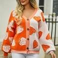 thumbnail image 5 of Karight Women's Cute Strawberry Graphic Cardigan Sweaters Button Down Color Block Knit Jacket Trendy Clothes, 5 of 9