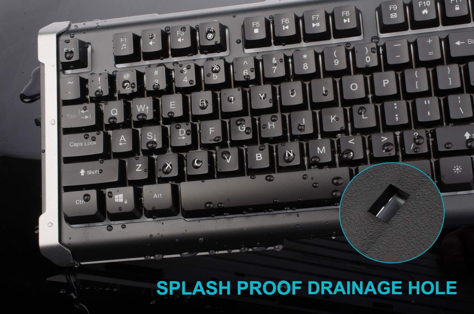 Mouse with 2400DPI QWERTY DE Layout Durable Mouse Pad BAKTH LED Backlit Backlit 7 Colors Brightness USB Waterproof Gaming Keyboard and Mouse Set