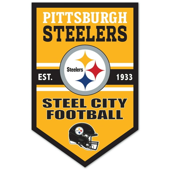 WinCraft Pittsburgh Steelers 11" x 17" Chevron Wood Sign