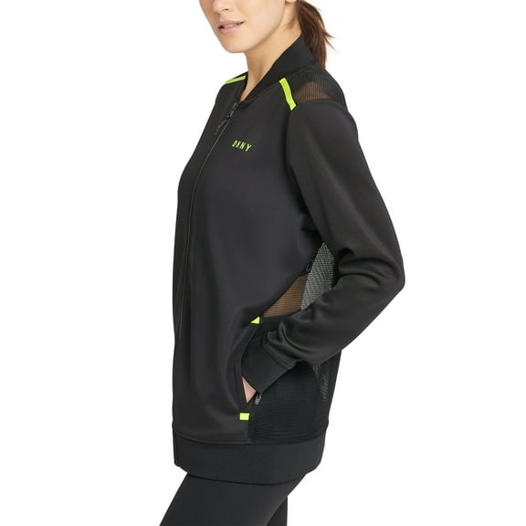 DKNY Womens Sport Mesh-back Bomber Jacket Size L