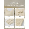 thumbnail image 3 of Eytino Sweaters for Women Long Sleeve Fall Back Bow Knot Sweaters Crew Neck Solid Knit Pullover Tops, 3 of 11