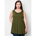 thumbnail image 3 of Made by Johnny Women's Solid Sleeveless Tunic for Leggings Swing Flare Tank Tops S-5XL Plus Size XXXXXL OLIVE, 3 of 6