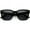 Shiny Black / Smoke, variant on sunglassLA - Classic Horn Rimmed Sunglasses Wide Arms Neutral Colored Square Lens 55mm - 55mm