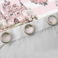 thumbnail image 4 of Homewish Girls Kids Cartoon Castle Black Out Curtains,Pink Geometric Stripes Curtains Pack of 2 (42x63 Each),Dreamy Princess Roses Bedroom Curtains,Microfiber Bedroom Decor, 4 of 6