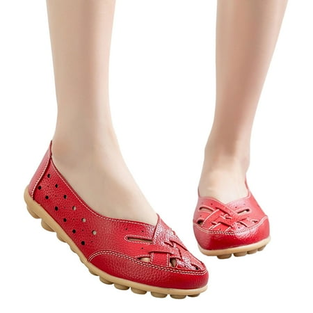 

Aayomet Shoes for Women Wedge Women s Color Shoes Casual Flat Heel Single Hollow Set Solid Shoes Shoes Casual Foot Women s Red 8.5